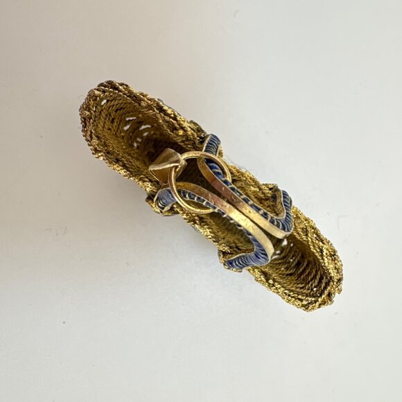 VTG Cloisonne Enamel Butterfly Floral Design Purse Pendant Filigree Design 1x2" - Picture 8 of 13